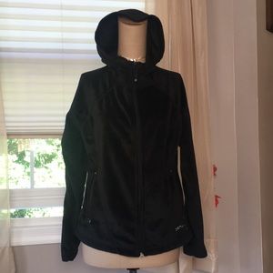 Denali, soft black zip up with hood and pockets